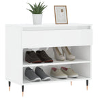 Vidaxl schoenenkast 70x36x60 cm bewerkt hout hoogglans wit