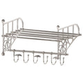 Vidaxl bagagerek met kleerhangers wandmontage aluminium