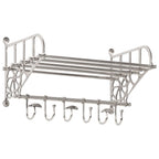 Vidaxl bagagerek met kleerhangers wandmontage aluminium