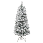 Vidaxl kunstkerstboom met scharnieren en sneeuw 150 cm