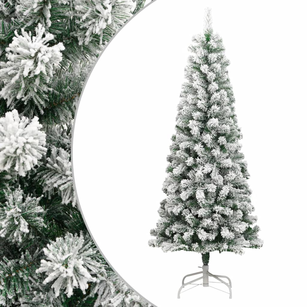 Vidaxl kunstkerstboom met scharnieren en sneeuw 180 cm