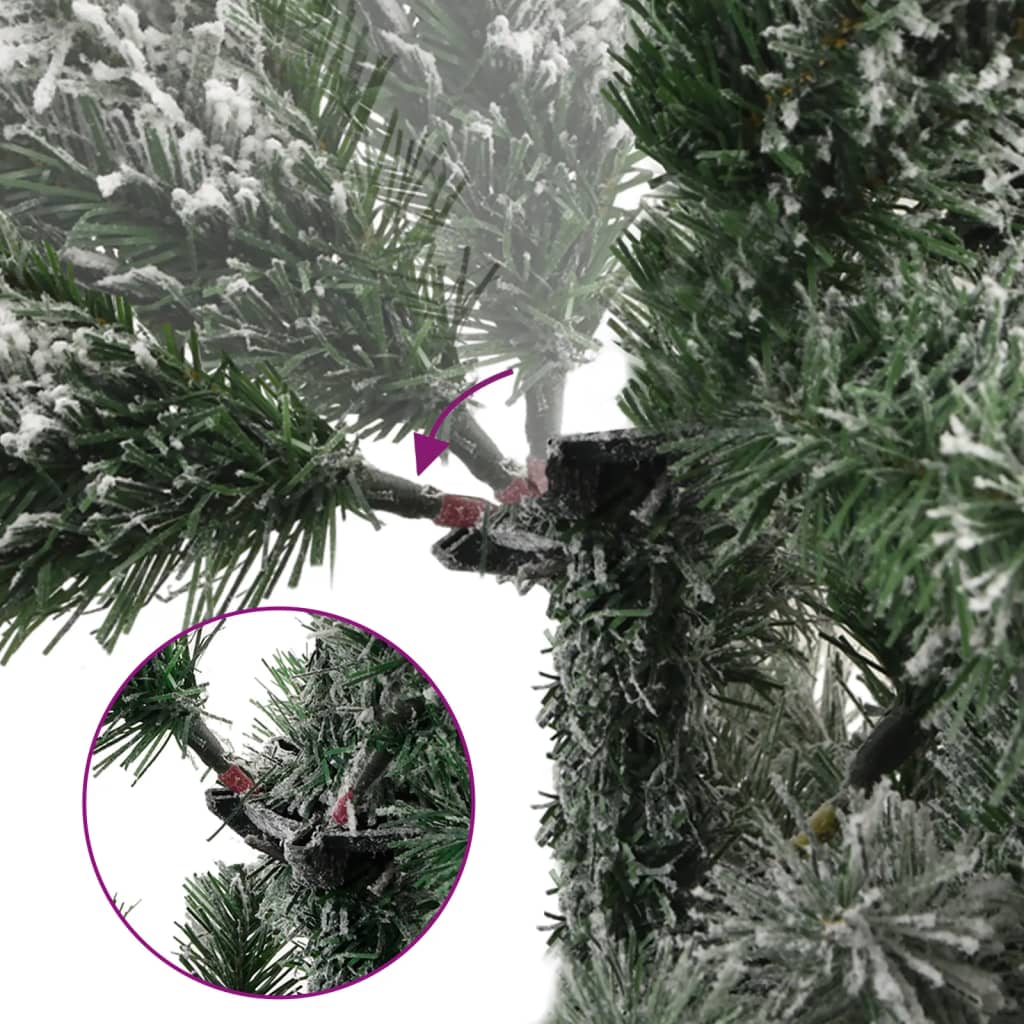 Vidaxl kunstkerstboom met scharnieren en sneeuw 180 cm