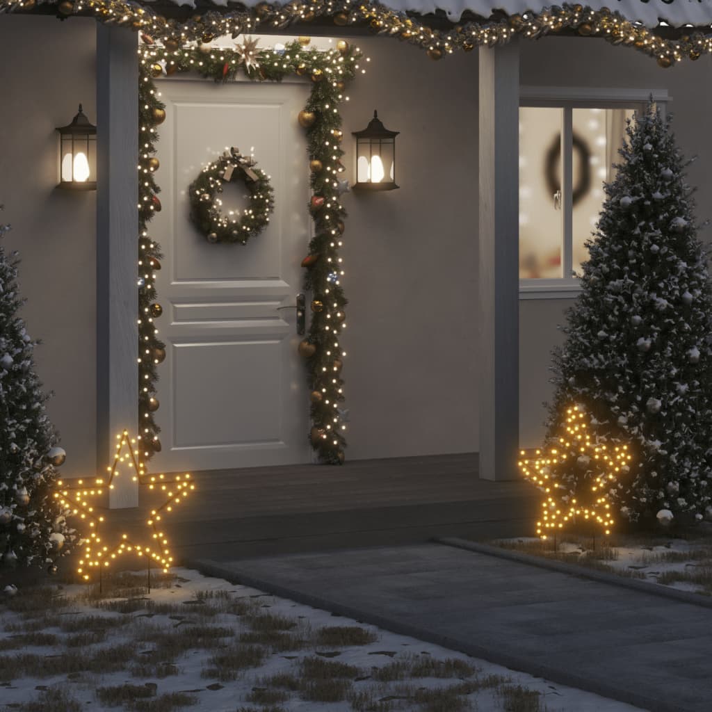 Vidaxl kerstverlichting ster met grondpinnen 80 led's 60 cm