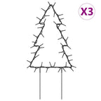 Vidaxl kerstverlichting kerstboom 3 st met grondpinnen 50 led's 30 cm