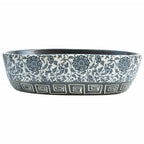 Vidaxl opzetwasbak ovaal 47x33x13 cm keramiek zwart en blauw