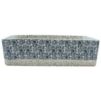 Vidaxl opzetwasbak rechthoekig 46x35,5x13 cm keramiek grijs en blauw