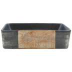 Vidaxl opzetwasbak rechthoekig 46x35,5x13 cm keramiek zwart en bruin