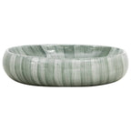Vidaxl opzetwasbak ovaal 59x40x15 cm keramiek groen