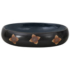 Vidaxl opzetwasbak ovaal 59x40x15 cm keramiek zwart en blauw