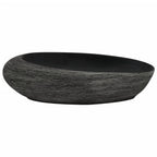 Vidaxl opzetwasbak ovaal 59x40x14 cm keramiek grijs en zwart