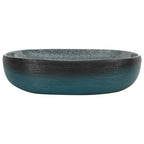 Vidaxl opzetwasbak ovaal 59x40x14 cm keramiek turquoise