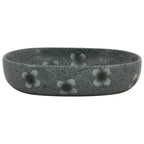 Vidaxl opzetwasbak ovaal 59x40x14 cm keramiek blauw