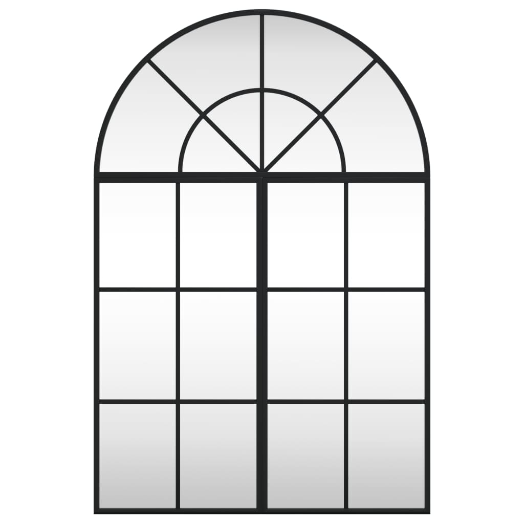 Vidaxl wandspiegel boog 60x90 cm ijzer zwart