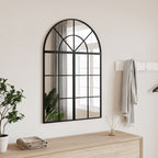 Vidaxl wandspiegel boog 60x90 cm ijzer zwart