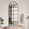Vidaxl wandspiegel boog 60x130 cm ijzer zwart