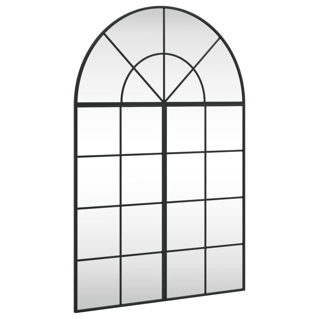 Vidaxl wandspiegel boog 80x120 cm ijzer zwart