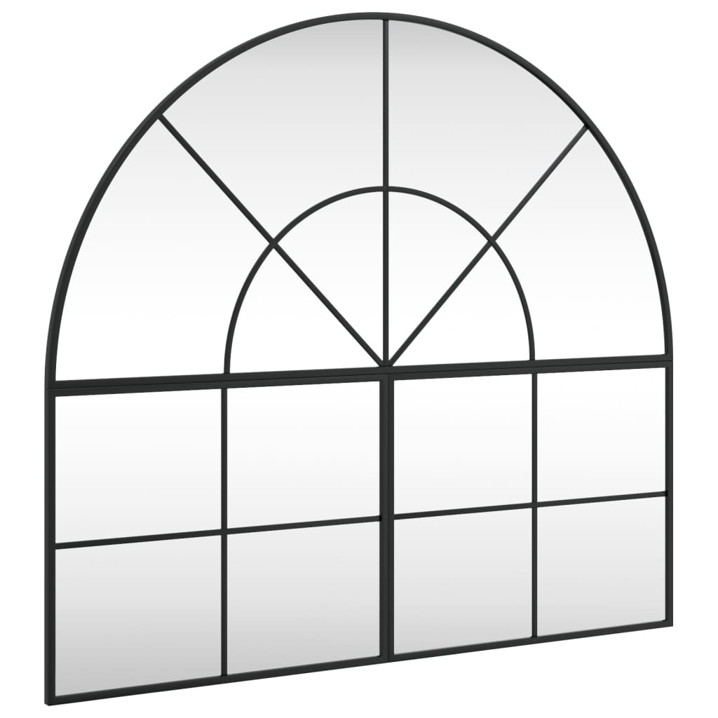 Vidaxl wandspiegel boog 100x90 cm ijzer zwart