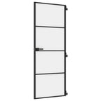 Vidaxl binnendeur smal 76x201,5 cm gehard glas en aluminium zwart