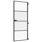 Vidaxl binnendeur smal 83x201,5 cm gehard glas en aluminium zwart