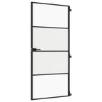 Vidaxl binnendeur smal 93x201,5 cm gehard glas en aluminium zwart