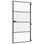 Vidaxl binnendeur smal 102,5x201,5 cm gehard glas en aluminium zwart