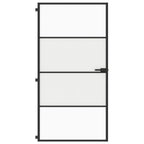 Vidaxl binnendeur smal 102,5x201,5 cm gehard glas en aluminium zwart