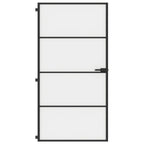 VidaXL Binnendeur smal 102,5x201,5 cm gehard glas en aluminium zwart