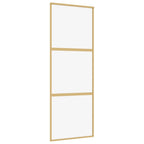 Vidaxl schuifdeur 76x205 cm helder esg-glas en aluminium goudkleurig