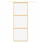 Vidaxl schuifdeur 76x205 cm helder esg-glas en aluminium goudkleurig