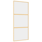 Vidaxl schuifdeur 90x205 cm helder esg-glas en aluminium goudkleurig