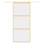 Vidaxl schuifdeur 90x205 cm helder esg-glas en aluminium goudkleurig
