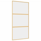Vidaxl schuifdeur 102,5x205 cm helder esg-glas en aluminium goudkleur