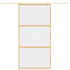 Vidaxl schuifdeur 102,5x205 cm helder esg-glas en aluminium goudkleur