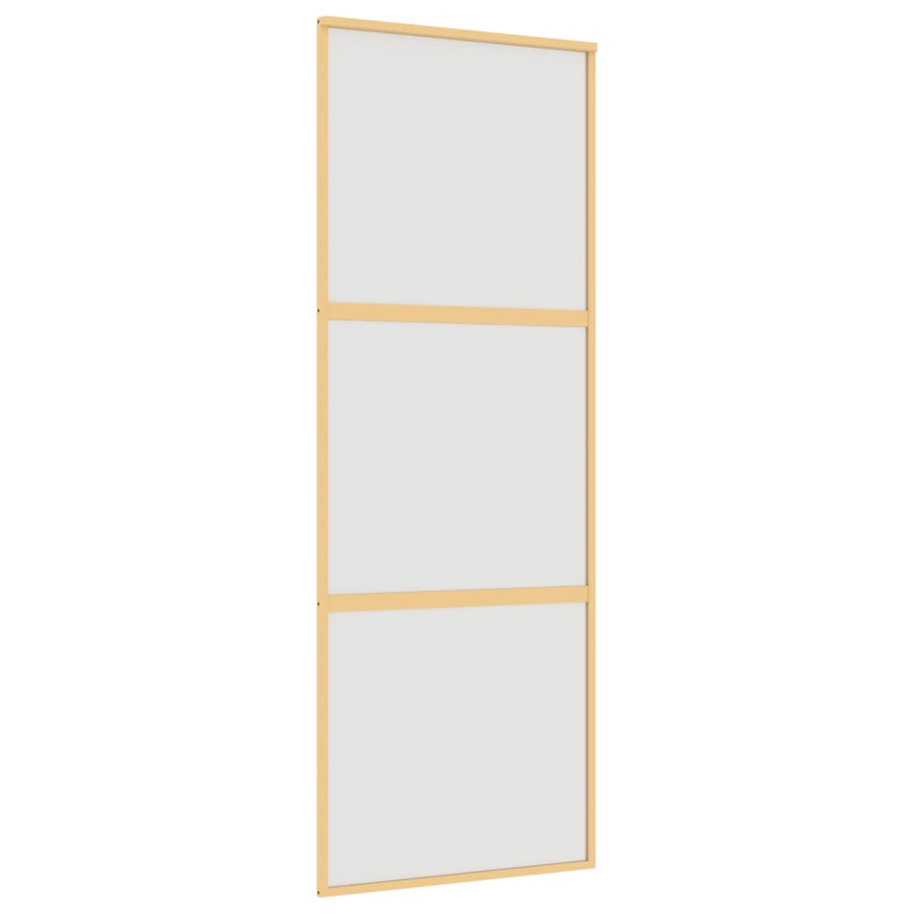 Vidaxl schuifdeur 76x205 cm mat esg-glas en aluminium goudkleurig