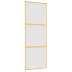 Vidaxl schuifdeur 76x205 cm mat esg-glas en aluminium goudkleurig