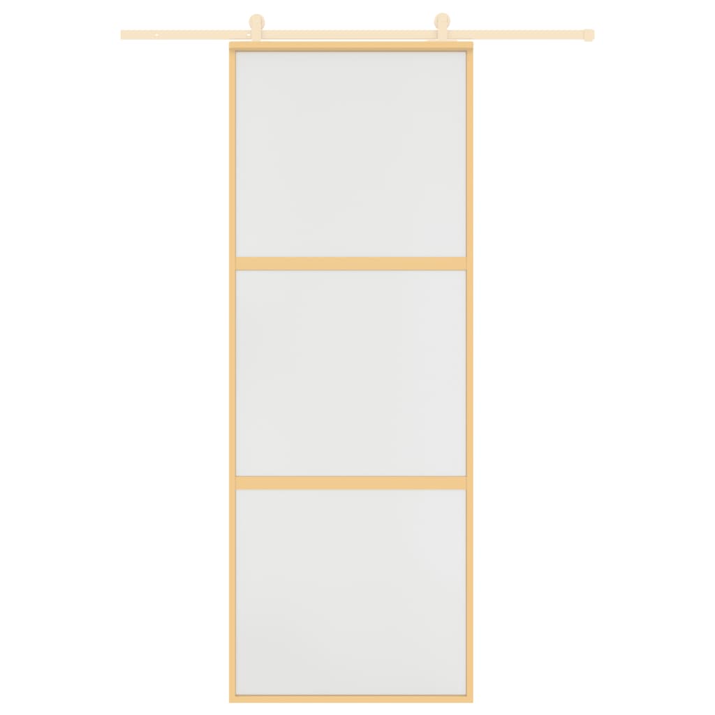 Vidaxl schuifdeur 76x205 cm mat esg-glas en aluminium goudkleurig