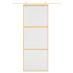 Vidaxl schuifdeur 76x205 cm mat esg-glas en aluminium goudkleurig