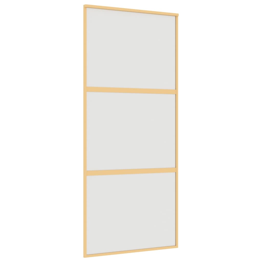 Vidaxl schuifdeur 90x205 cm mat esg-glas en aluminium goudkleurig