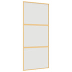 Vidaxl schuifdeur 90x205 cm mat esg-glas en aluminium goudkleurig