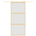 Vidaxl schuifdeur 90x205 cm mat esg-glas en aluminium goudkleurig