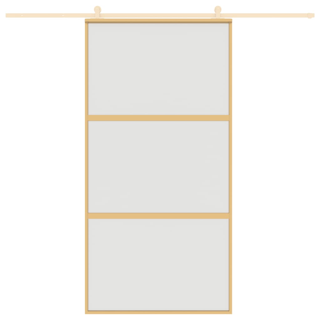 Vidaxl schuifdeur 102,5x205 cm mat esg-glas en aluminium goudkleurig