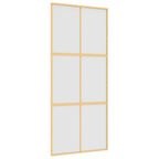 Vidaxl schuifdeur 90x205 cm mat esg-glas en aluminium goudkleurig