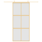Vidaxl schuifdeur 90x205 cm mat esg-glas en aluminium goudkleurig