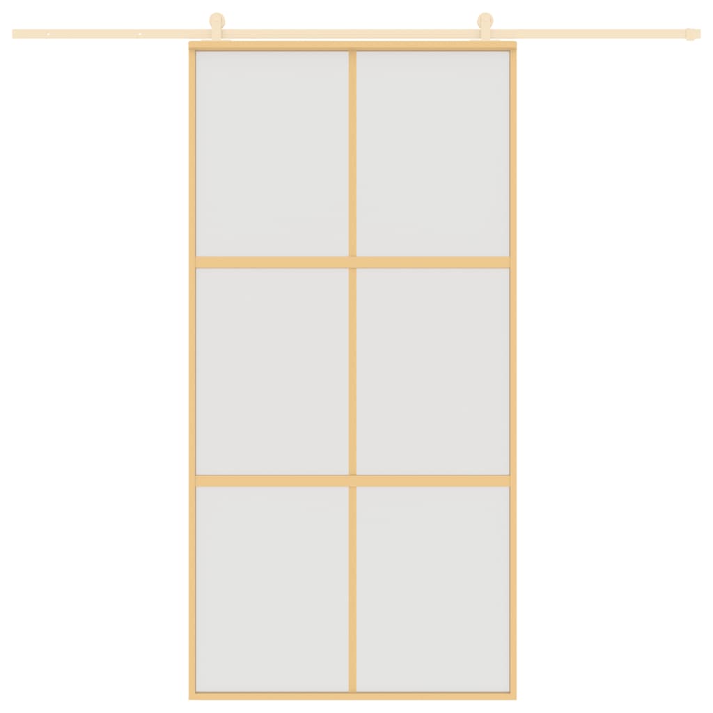 Vidaxl schuifdeur 102,5x205 cm mat esg-glas en aluminium goudkleurig