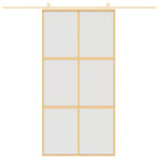 Vidaxl schuifdeur 102,5x205 cm mat esg-glas en aluminium goudkleurig
