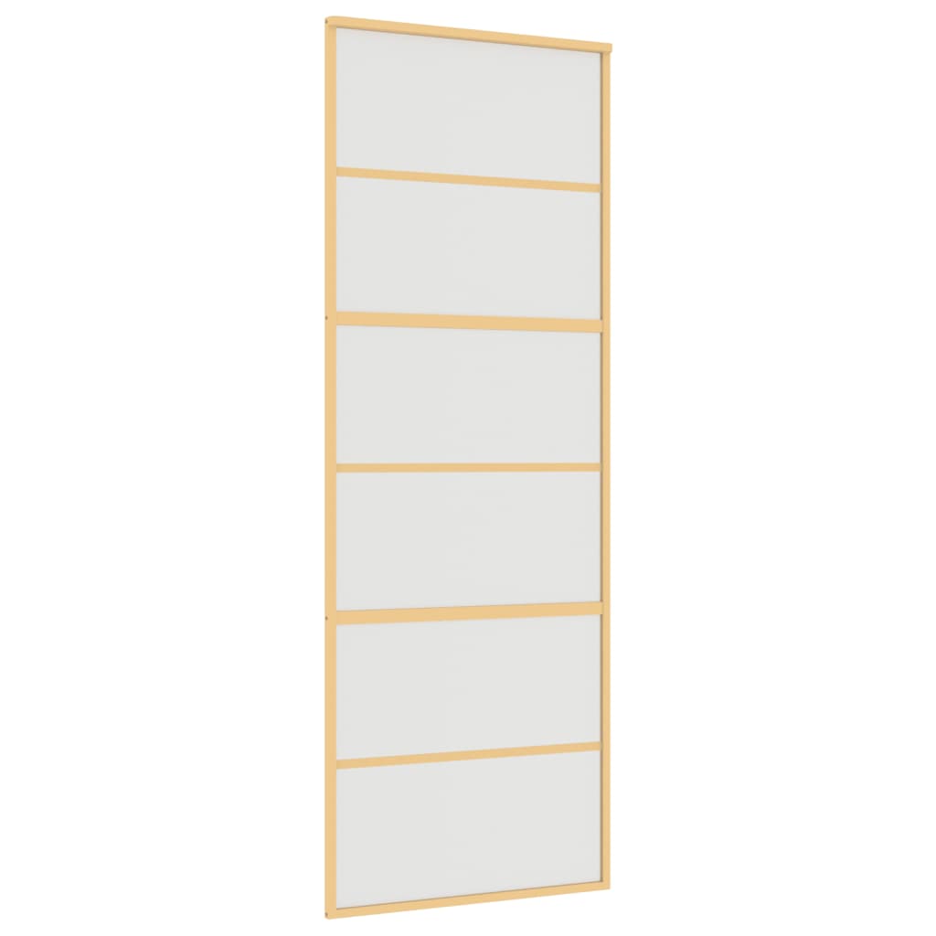 Vidaxl schuifdeur 76x205 cm mat esg-glas en aluminium goudkleurig