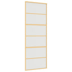 Vidaxl schuifdeur 76x205 cm mat esg-glas en aluminium goudkleurig