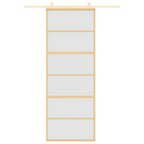 Vidaxl schuifdeur 76x205 cm mat esg-glas en aluminium goudkleurig
