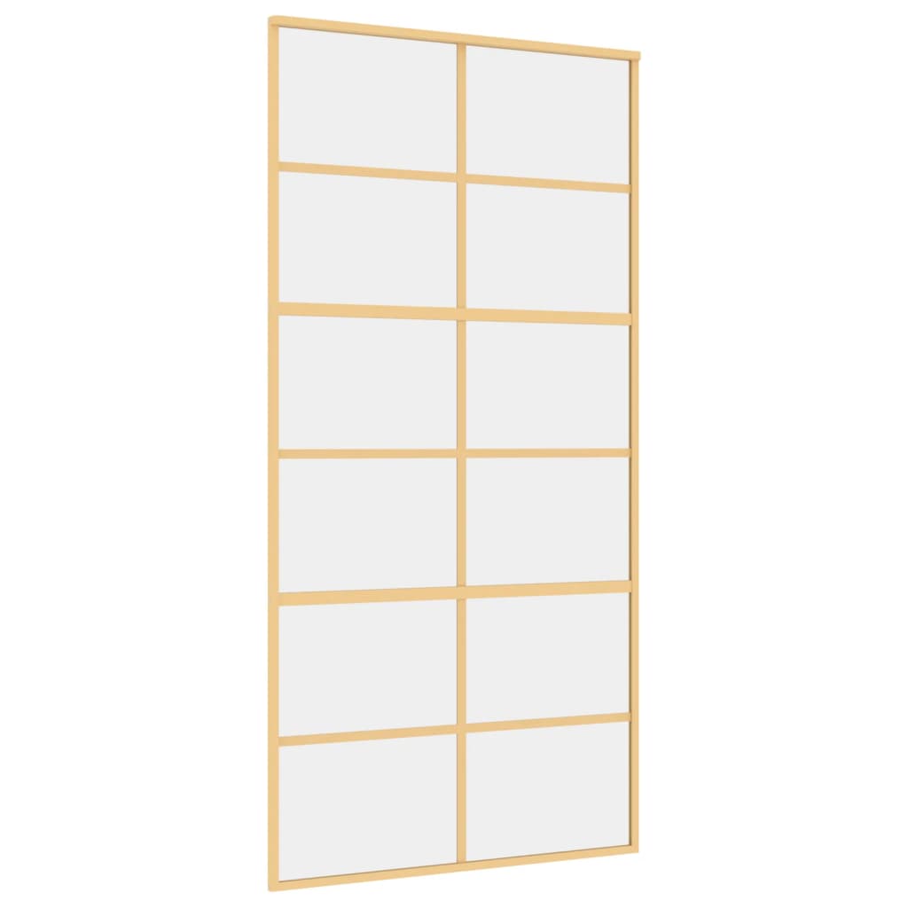 VidaXL Schuifdeur 102,5x205 cm helder ESG-glas en aluminium goudkleur