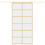 VidaXL Schuifdeur 102,5x205 cm helder ESG-glas en aluminium goudkleur